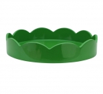 Small Round Scallop Tray - Leaf Green